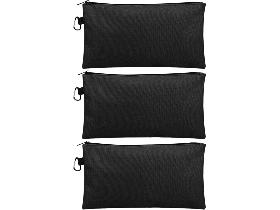 Conjunto de 3 pequenas bolsas para ferramentas, bolsas multiuso com zíper para organização, bolsas impermeáveis ​​para