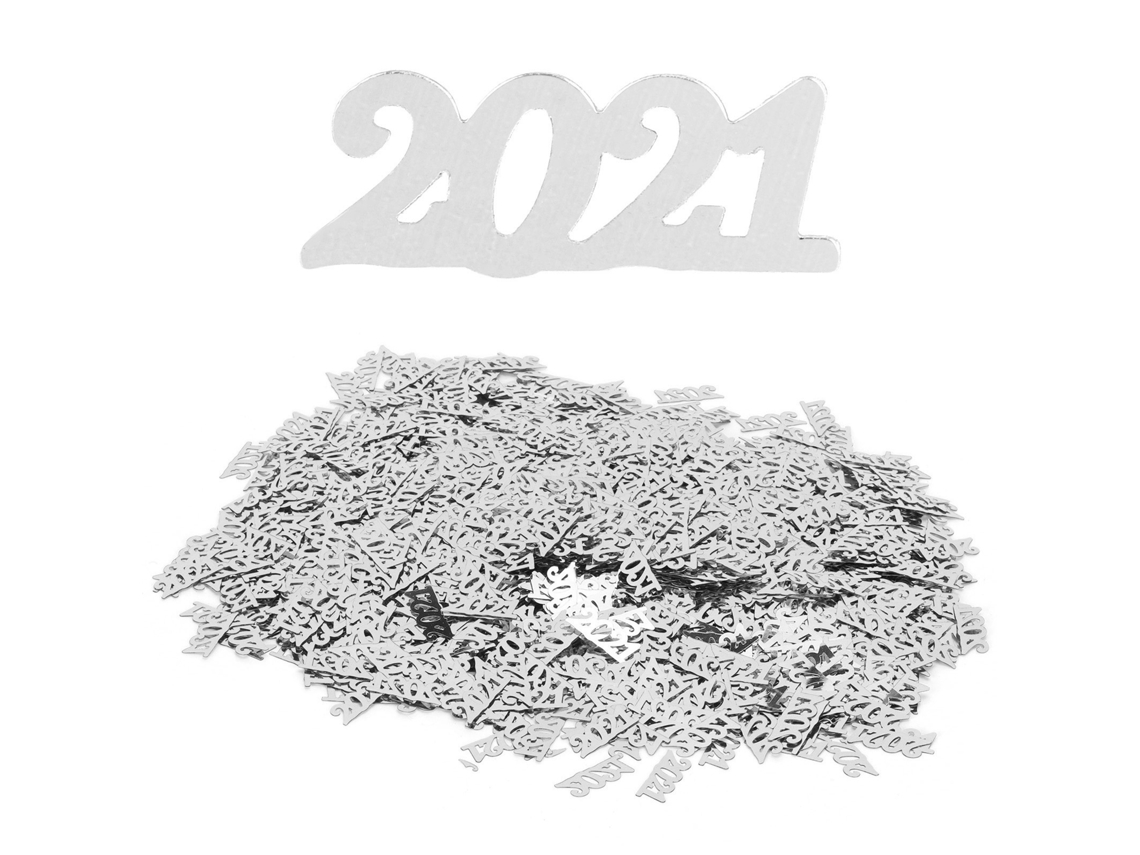 Confete de Papel 2021 Decorativo Glitter para Festas de Casamento Ano Novo e Formatura