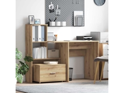 Vidaxl Gabinete De Gavetas 55 X 45 X 31 Cm Carvalho Artesanal