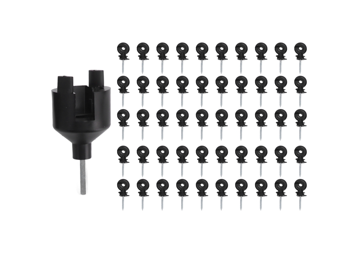Isoladores Primerox de plástico com anel para cerca elétrica, 5 peças