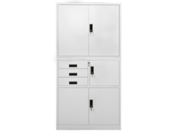 Armário de mesa 90x40x180 cm Aço Cinzento light MAISON EXCLUSIVE