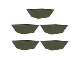 Conjunto 5 Decoração Para Jardim Vidaxl Verde-azeitona Aço (40 X 40 X 15 Cm)