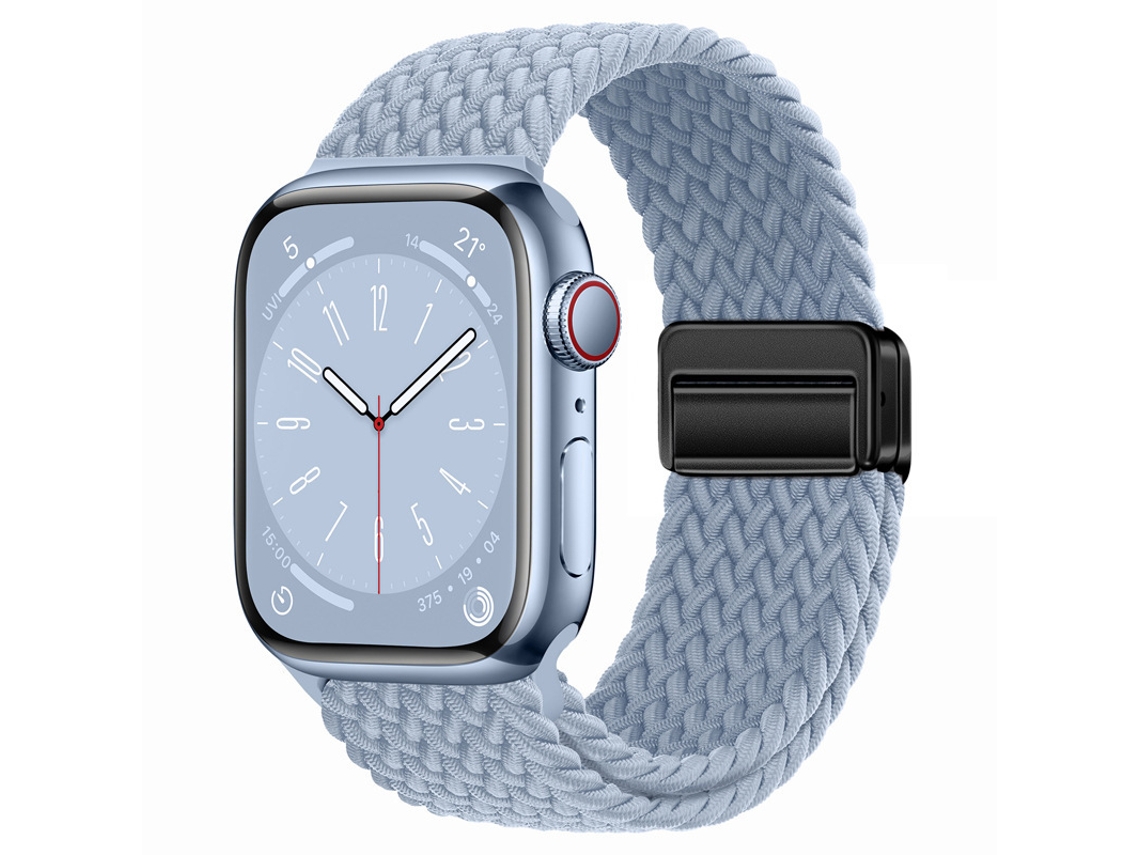 Pulseira Magnética Trançada Em Nylon Para Apple Watch S10, Pulseira Elástica Arco Íris, Verde Ardósia, 38 40 41 42mm