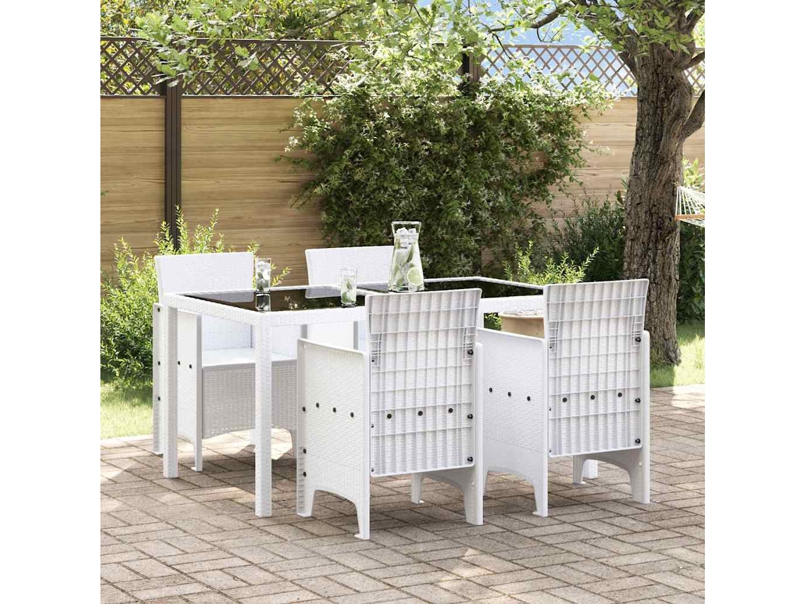 Vidaxl Cadeira De Jardim 4 Unid. Branco Polipropileno