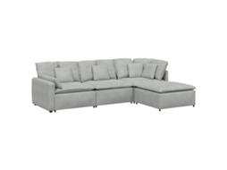 Sofá Modular Vidaxl Cinzento Veludo