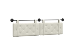 Vidaxl Cabeceira Suspensa Creme 190 X 55 X 5 Cm Veludo