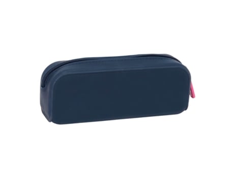 Estojo Escolar Quadrado Silicone Benetton Damero Azul Marinho
