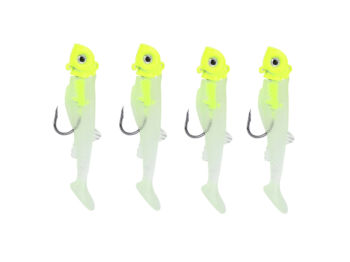Isca Artificial Pesca 4pçs Gancho Soft Simulação Alta