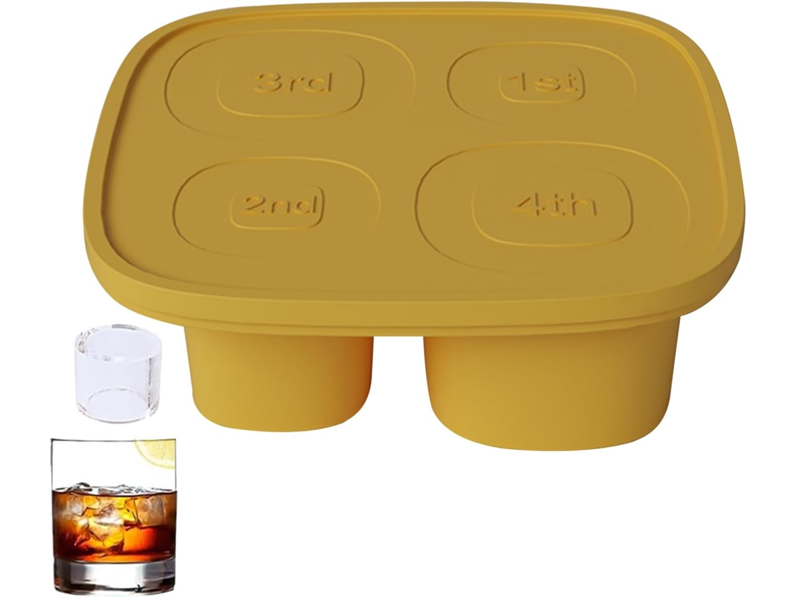 Forma De Gelo Cilíndrica, Fácil De Desenformar | Recipiente Oco De Silicone Com 4 Cavidades Para Uís Gokoco