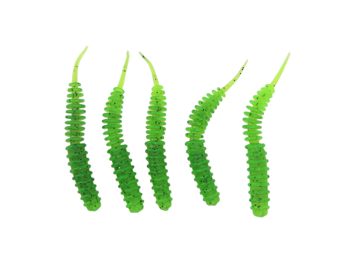 Isca De Bait Soft Pupa Com Cauda Reta Verde 5un
