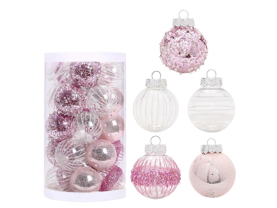25 Bolas De Natal Inquebráveis ​​rosa Para Pendurar Olysi Shop (pacote Com 6/2,36 Polegadas)