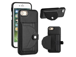 Capa Mobile Phone Cases Shockproof With Card para iPhone SE Castanho