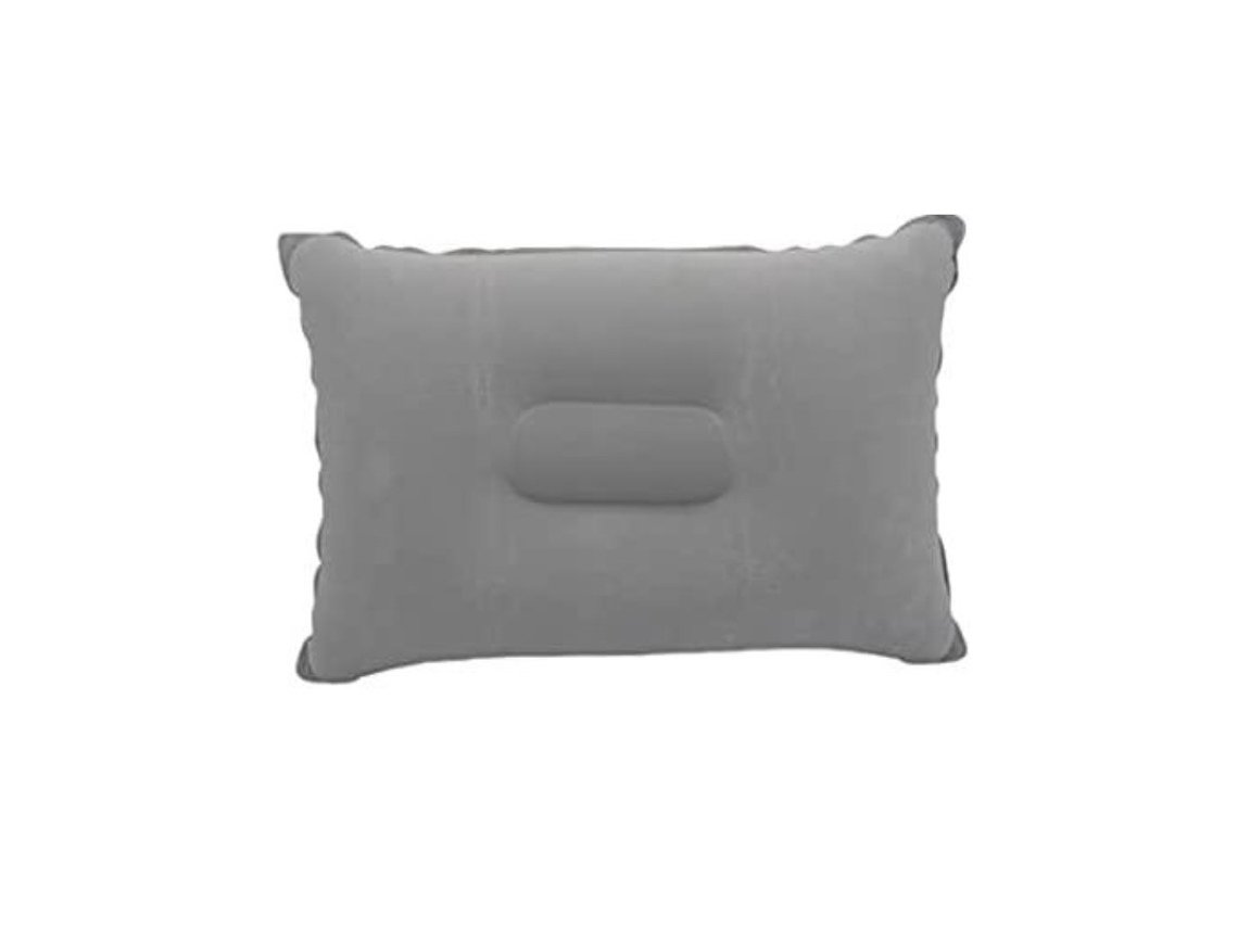 Almofada Inflável Em Pelúcia/pvc Cinza Aquaforge