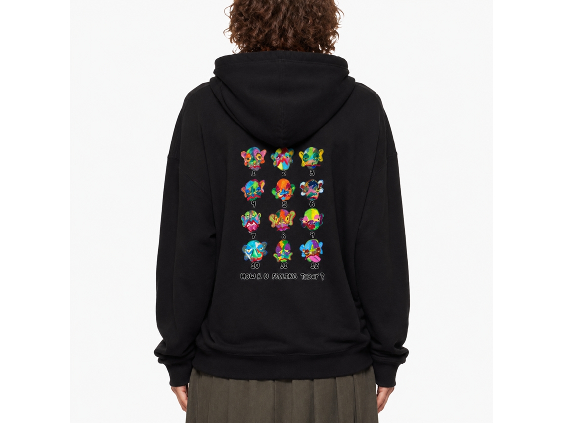 Rockinstone Mood Chart Hoodie 2025 Black Hoodie Unique Designer Style