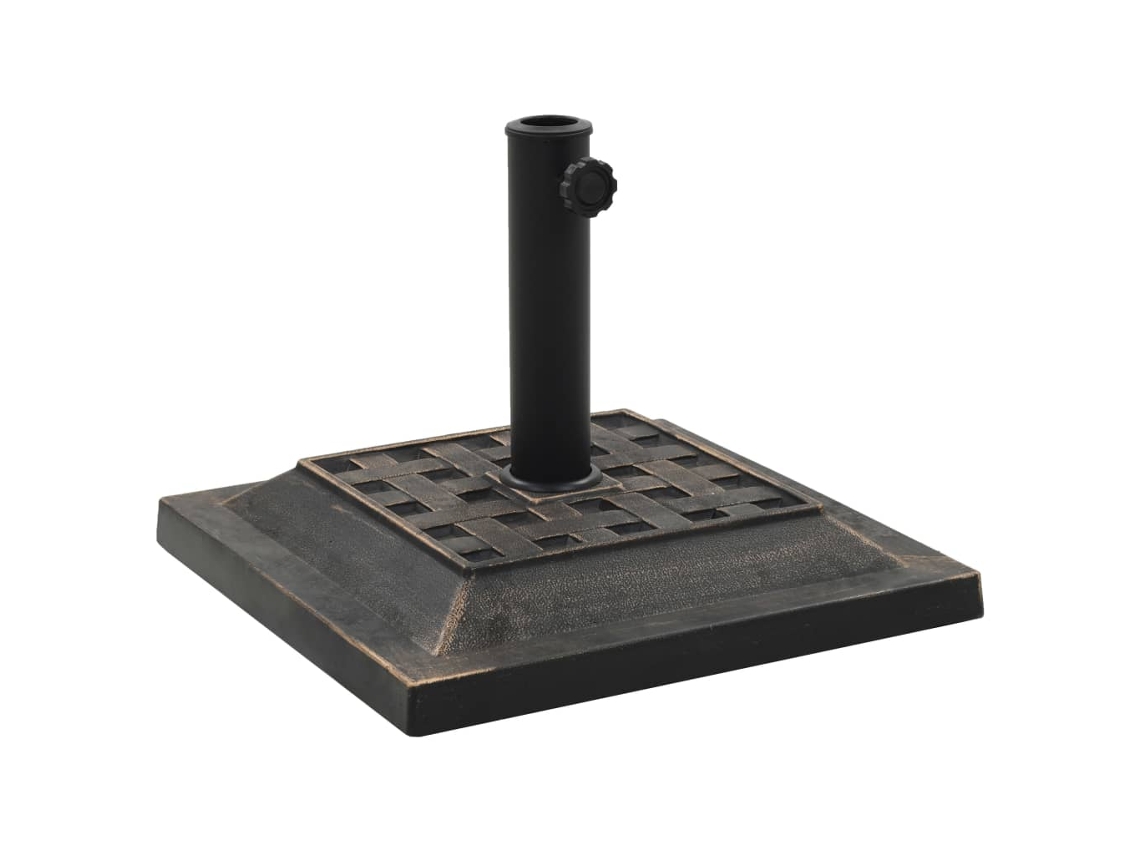 Vidaxl Base De Guarda-sol Quadrada Poliresina 12 Kg Bronze