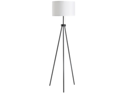 Luminária Chão Moderna E27 Aço Poliéster Preto Branco 37x37x152cm VELTRIX