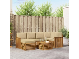 Vidaxl Conjunto De Sofás Para Exterior 7 Unid. Natural E Bege