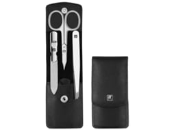 Classic Inox Travel Set Leather Case, 3 Pieces Black Zwilling