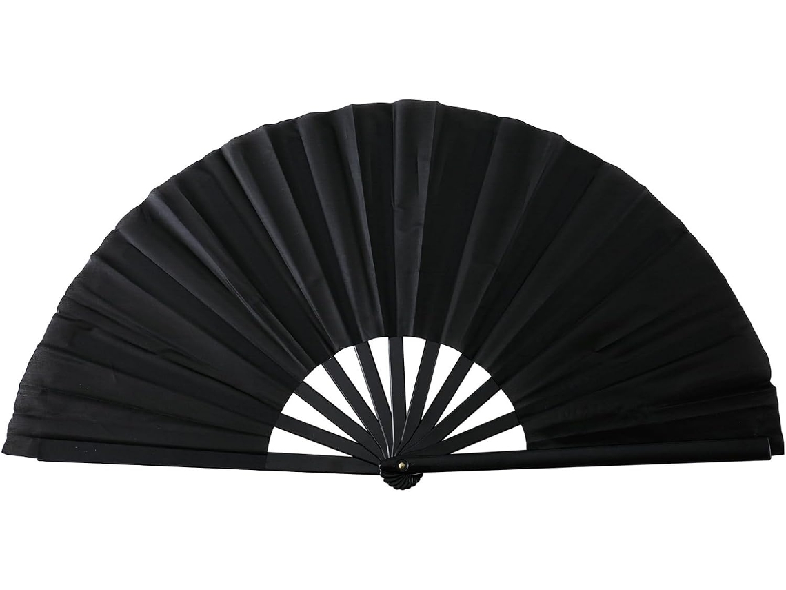 Leques Corativos Dobráveis, Leques Chineses, Leque Dobrável 25cm 10 Polegadas Com Nervuras Pretas, Cor