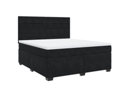 Cama com Molas/colchão 180x200 Cm Veludo Preto MAISON EXCLUSIVE