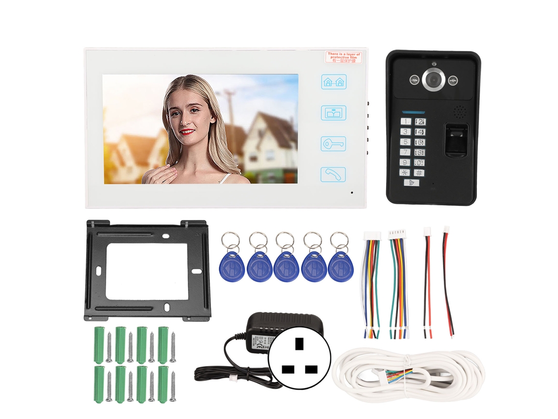 Sistema Intercomunicador Tft 7 Polegadas Com Impressão Digital