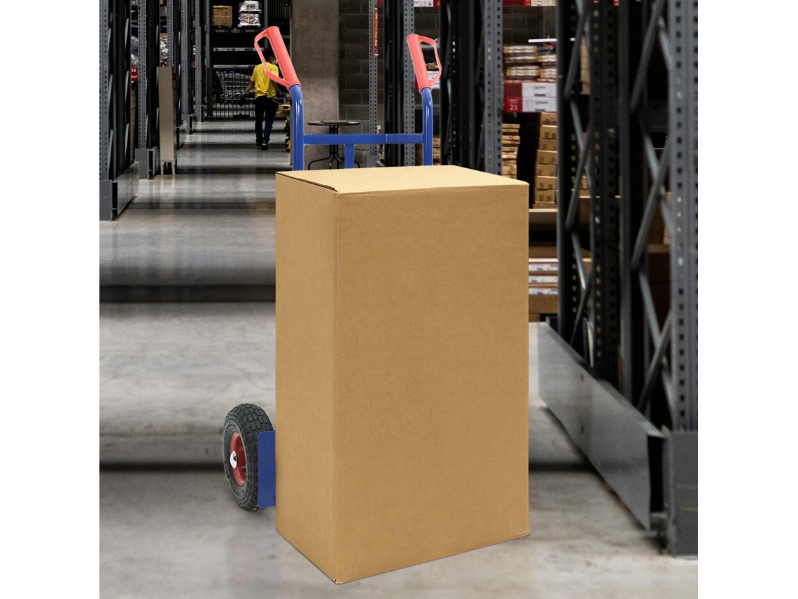 Vidaxl Carrinho De Mão Extensível Azul E Vermelho 57 X 46 X 113 Cm Aço