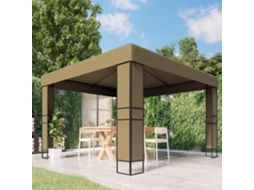 Vidaxl Gazebo C/ Telhado Duplo 3x3x2,7m 180 G/m² Cinzento-acastanhado