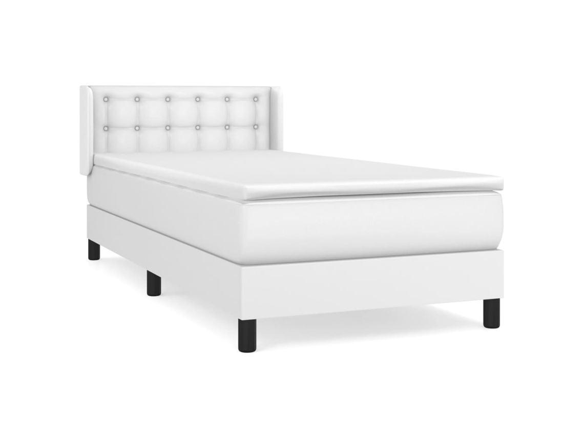 Box Spring Bed, Box Spring Beds Vidaxl Branco Couro Artificial (100 X 200 Cm)