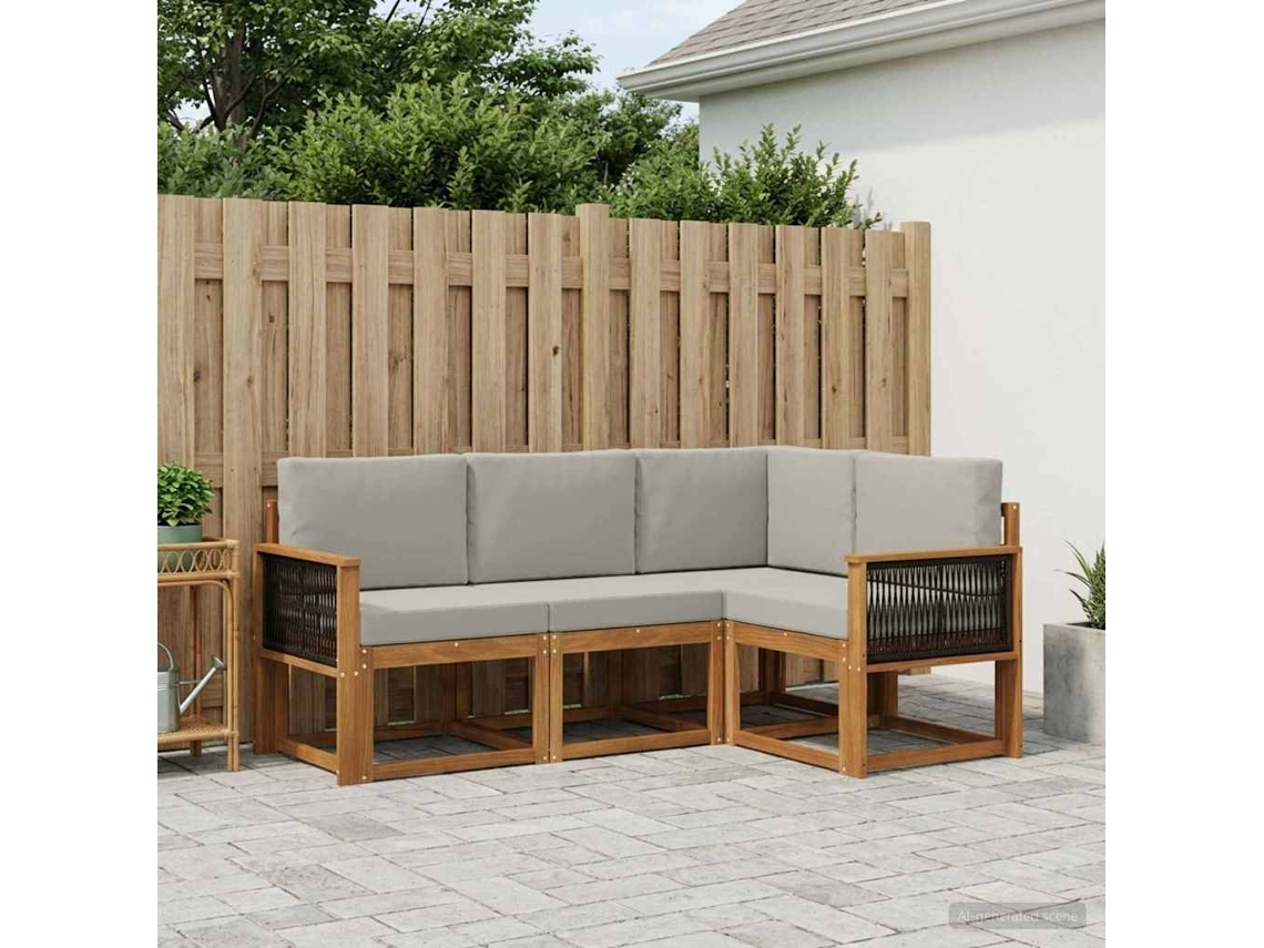 Vidaxl Conjunto De Sofás Para Exterior 4 Unid. Poliéster