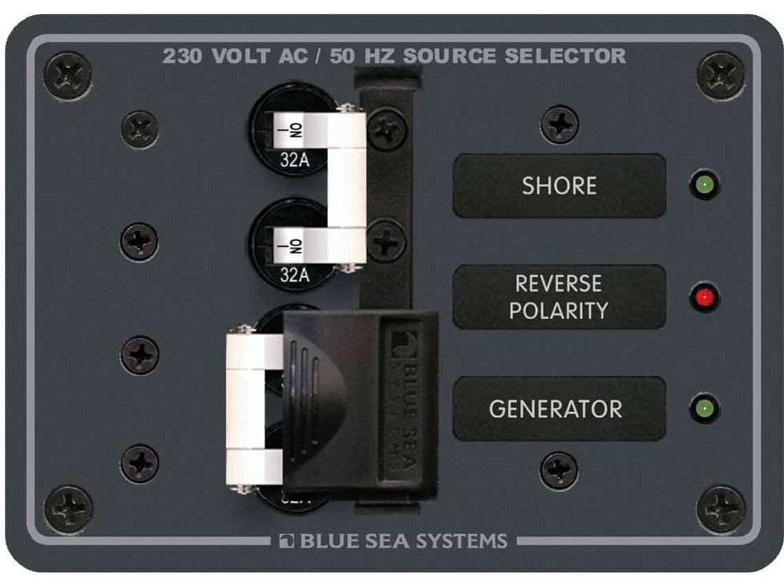 Painel BLUE SEA Ac Toggle Source Selector 230V/32A Preto