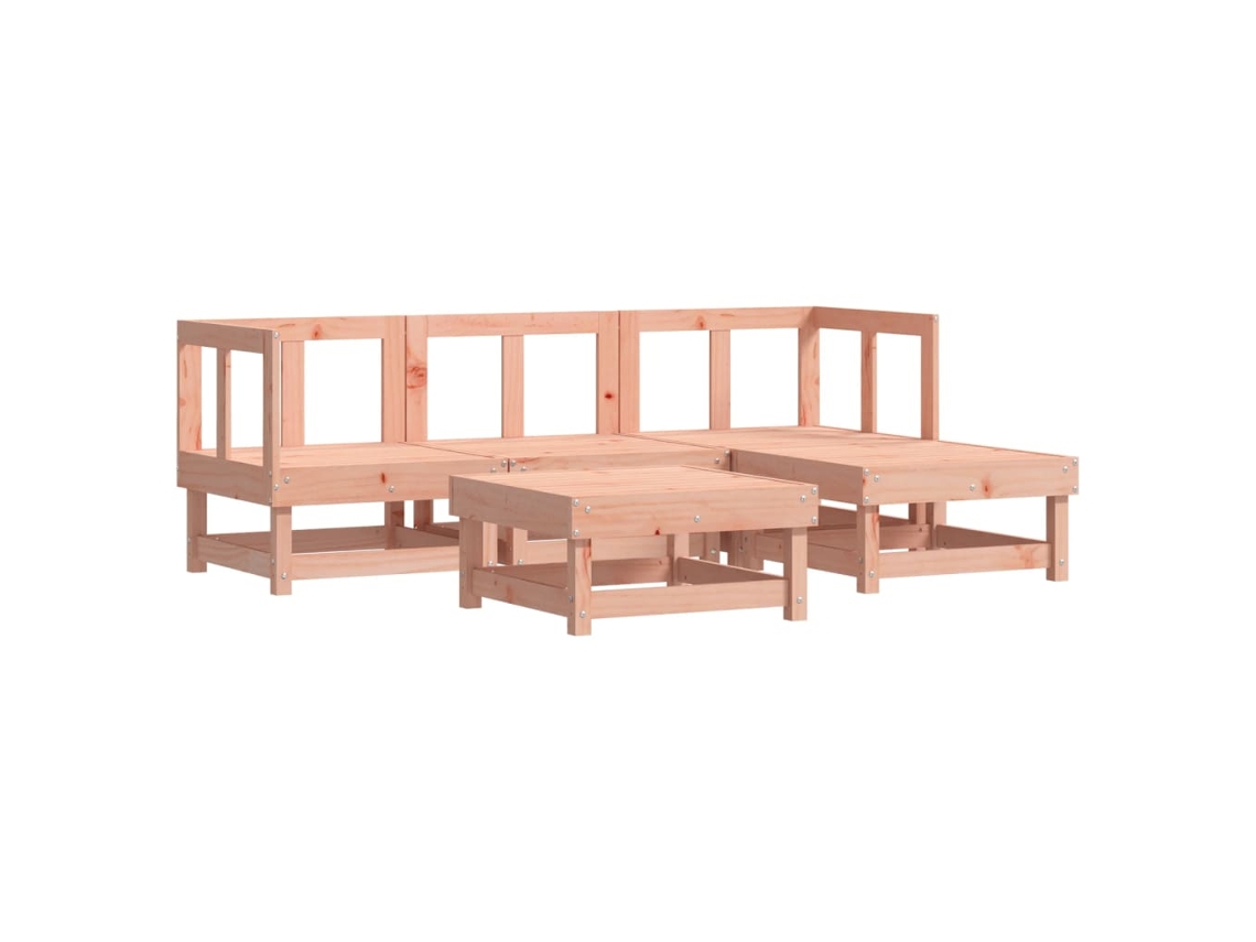 Maison Exclusive - 5 Pcs Conjunto Lounge De Jardim Madeira De Douglas Maciça