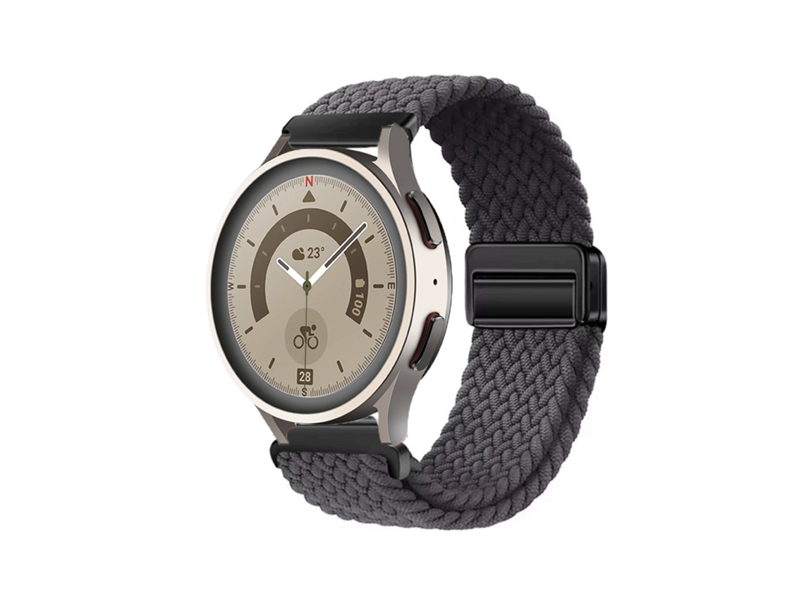 Pulseira De Relógio Em Nylon Trançado, Elástica E Respirável Com Fecho Magnético Para Huawei Gt6, Gt5 E Samsung Watch7
