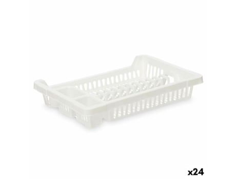 Escorredor de Louça Branco Plástico 42,5 x 7 x 29,5 cm (24 Unidades)
