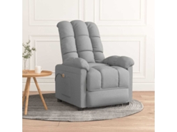 Vidaxl Poltrona De Massagens Tecido Cinzento-claro