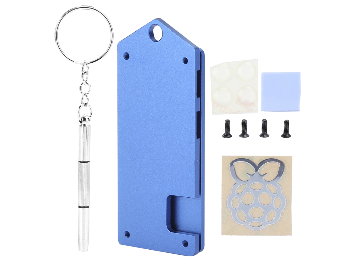 Capa De Liga De Alumínio Para Raspberry Pi Zero/w Casco Protector Ultra Fino E À Prova De Poeira Azul