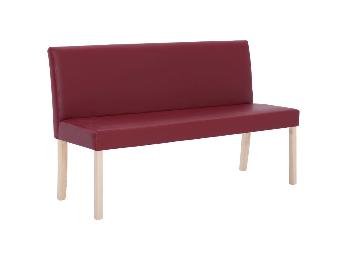 Banco 139,5 Cm Couro Artificial Vermelho Tinto MAISON EXCLUSIVE