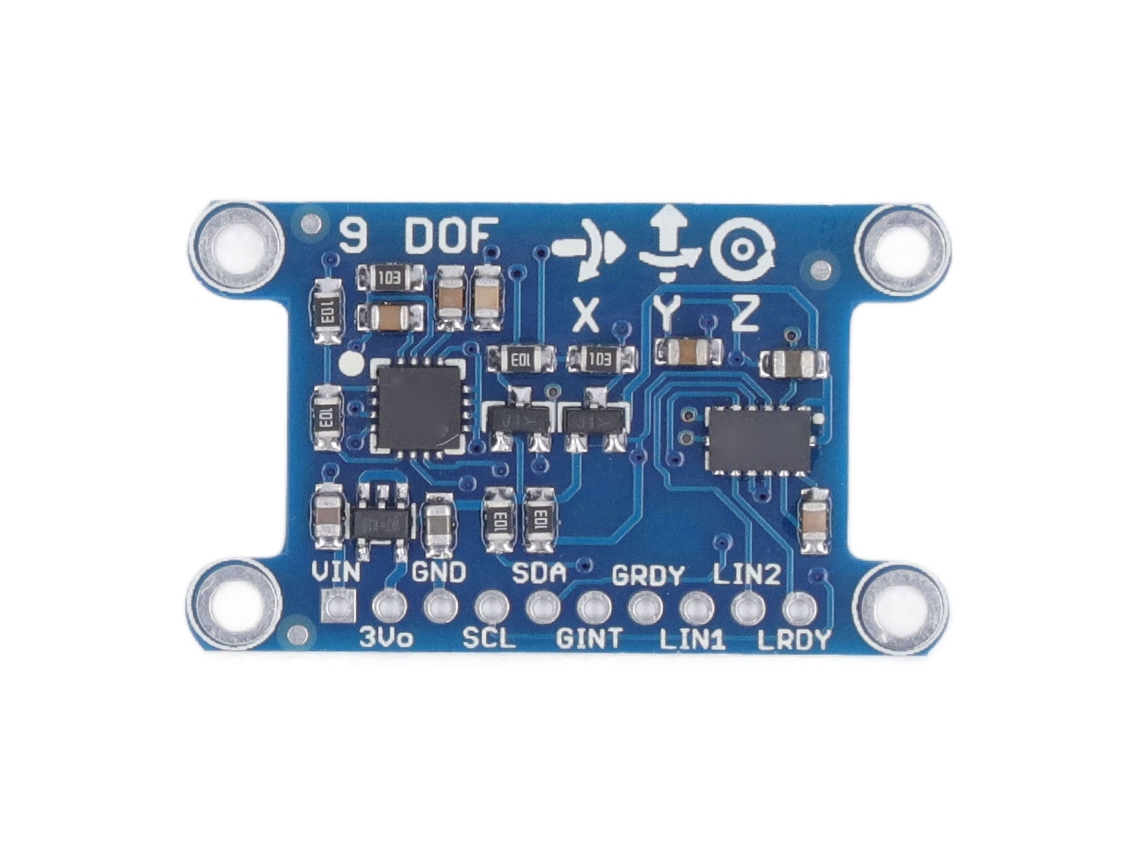 Módulo giroscópio digital de 9 eixos com sensor de campo magnético e velocidade angular, 3-5V