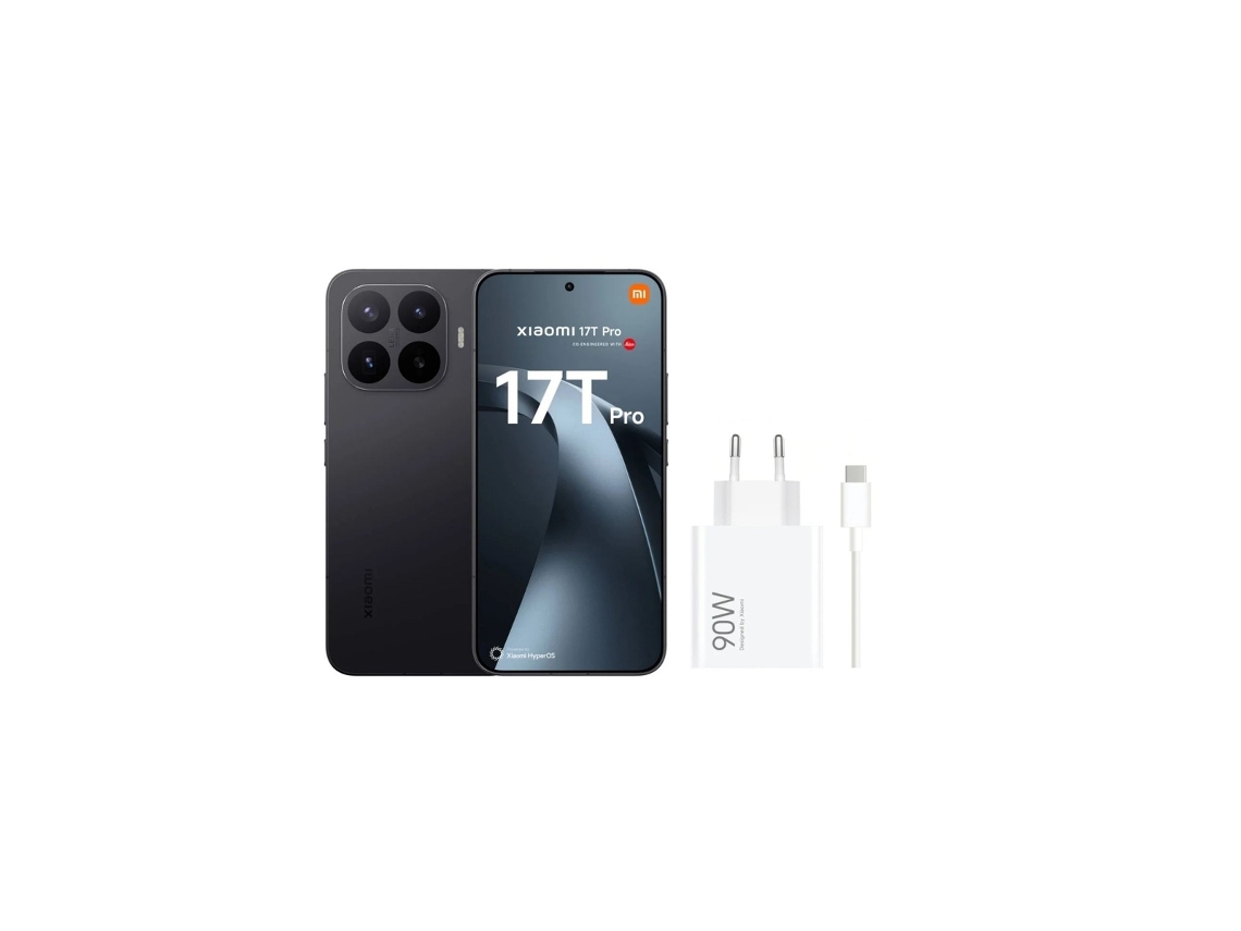 Pack Smartphone XIAOMI 15t Pro com Carregador Hypercharge 90w, 12 Gb, 512 Gb, cinzento