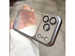 Capa Transparente Premium Para Iphone 18 Pro Max Com Moldura Eletroplateada, Protetor De Câmara Cinza Hibbent