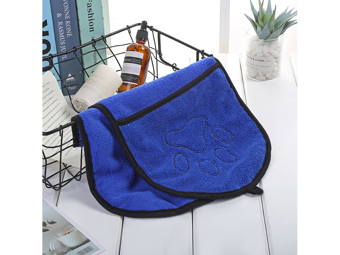 Toalha de Banho para Cães, de Secagem Rápida e Quente, Ideal para Banho Ou Natação do Seu Pet, na Cor Azul. PANOONA