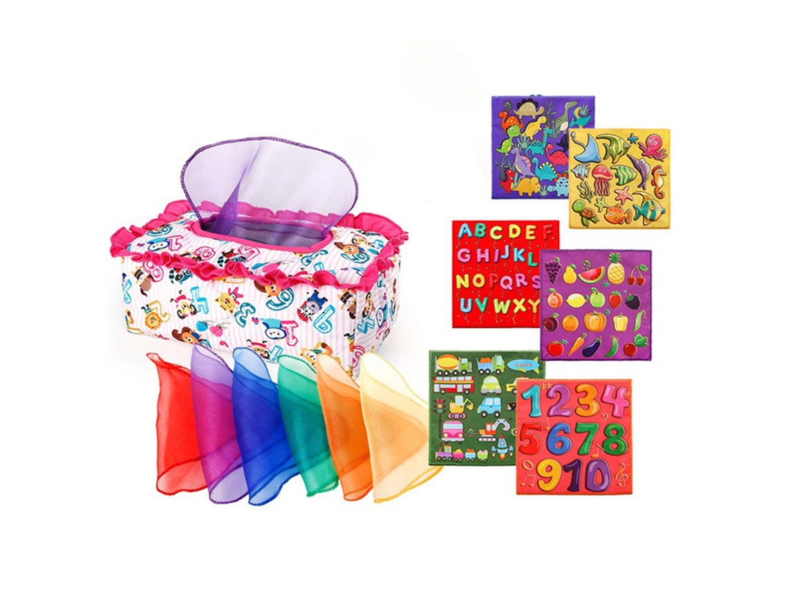 Brinquedos Montessori Para Bebê 6-12 Meses Caixa De Lenços Sensorial Brincando Com Papel
