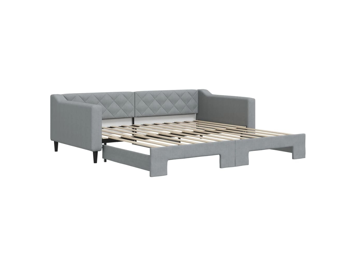 Daybed With Trundle, Daybeds With Trundles Vidaxl Cinzeto Tecido (100 X 200 Cm)