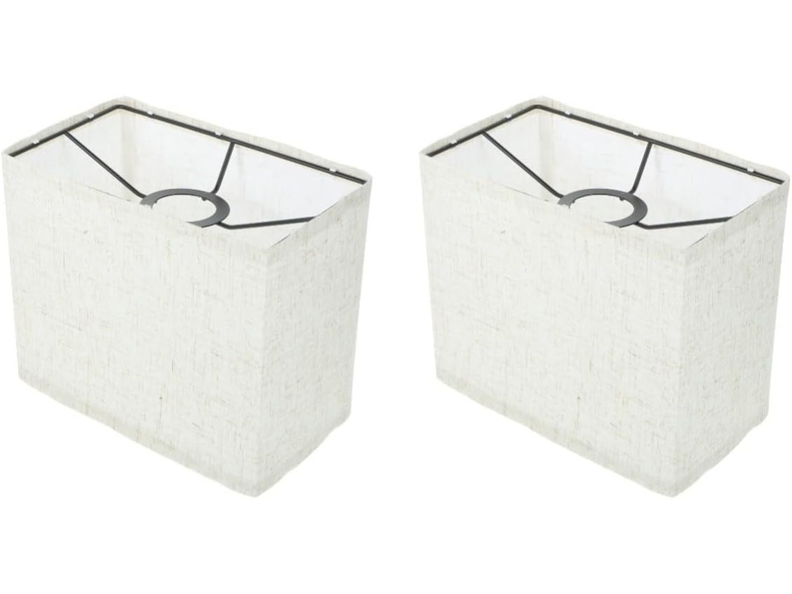 Conjunto De 2 Abajures Retangulares De Linho, Estilo Retrô