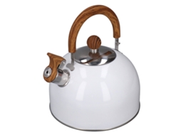 Olla Silbante De Acero Inoxidable 304 2.5l Blanca, Calefacción Rápida, Mango Ergonómico Para Hogar