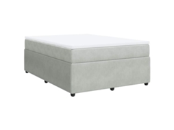 Cama com Molas e Colchão Veludo Cinzento Claro MAISON EXCLUSIVE (160x200 cm)