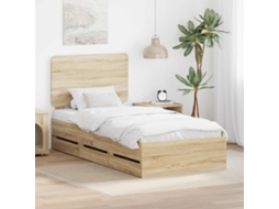 Vidaxl Estrutura Da Cama Com Gaveta Carvalho Sonoma 100 X 200 Cm