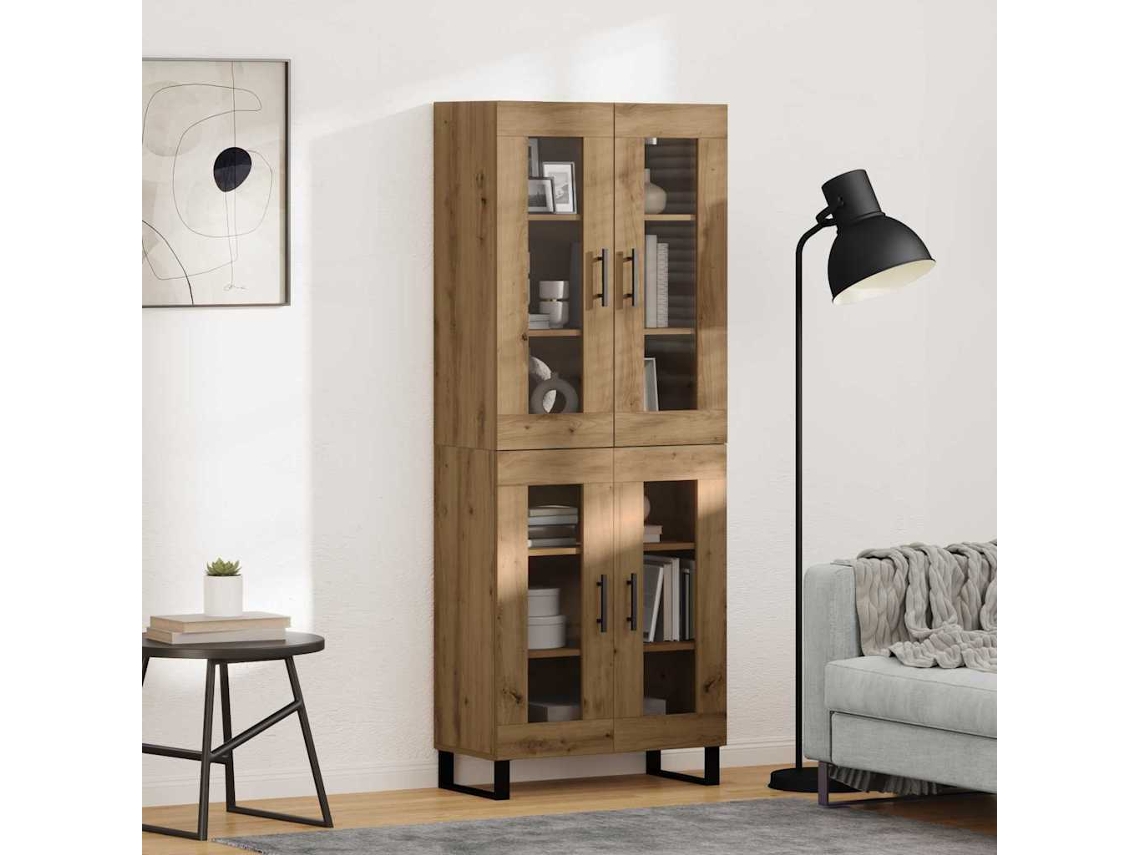 Vidaxl Buffê 2 Pcs Carvalho Artesanal 69,5 X 34 X 180 Cm