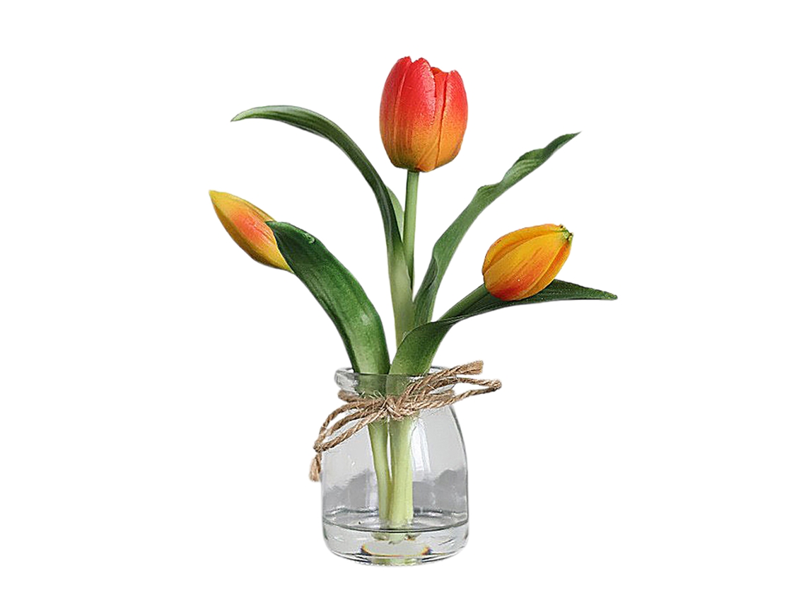 Laxiscreed Tulipa Artificial Com Vaso Para Decoração Moderna De Sala E Casa