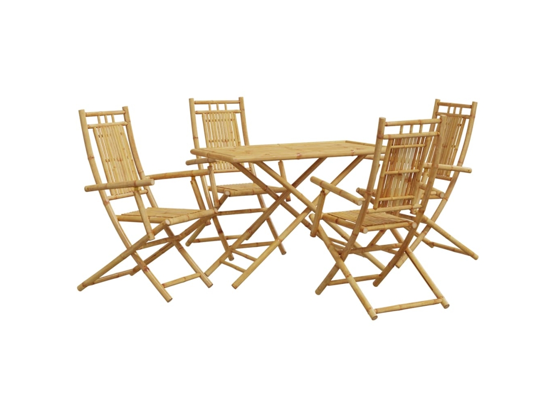 Maison Exclusive - 5 Pcs Conjunto De Jantar Para Jardim Bambu