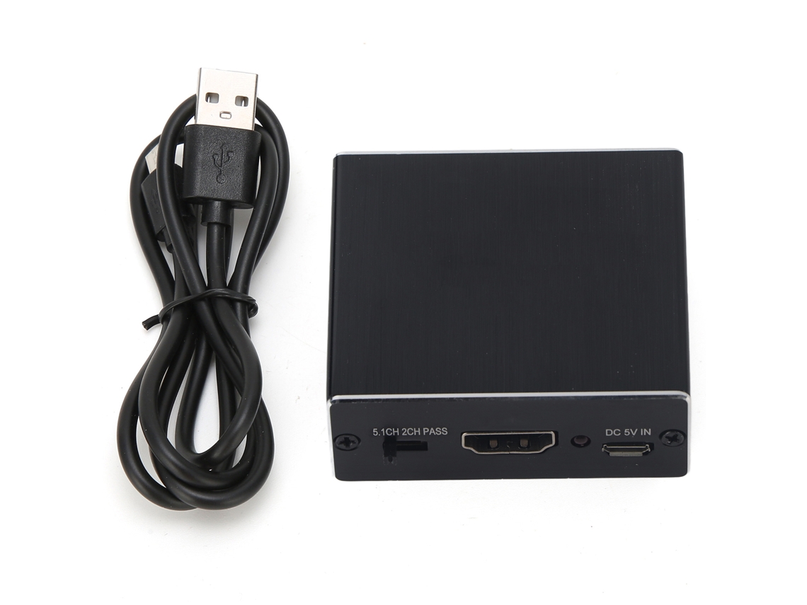 Aetheria extrator de Áudio Hdmi 4k com Splitter Spdif Rca, 3 Modos de Áudio Pass 2.0ch 5.1ch, Abs